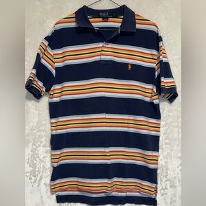 Ralph Lauren Striped Polo Shirt - Navy and Multicolor